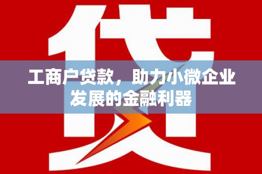 通渭工商户贷款，助力小微企业发展的金融利器