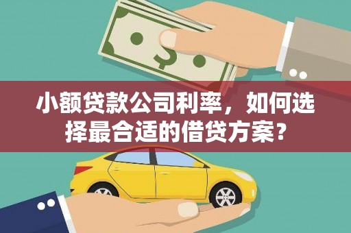 通渭小额贷款公司利率，如何选择最合适的借贷方案？