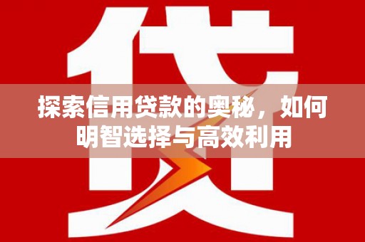 通渭探索信用贷款的奥秘，如何明智选择与高效利用