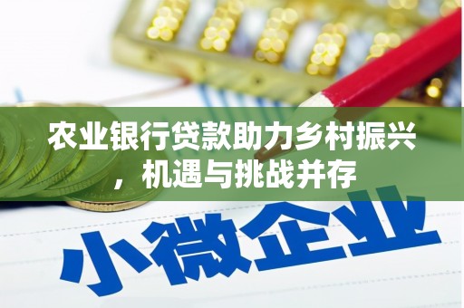 通渭农业银行贷款助力乡村振兴，机遇与挑战并存